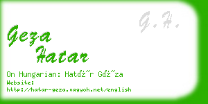 geza hatar business card